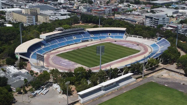 El Estadio Olímpico Félix Sánchez, en Santo Domingo, escenario del partido de esta noche.